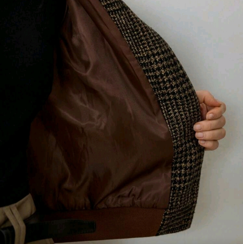 New Autumn/Winter Woven Turndown Collar Plaid Elegant Long Sleeve Casual Jacket - Picture 7 of 7